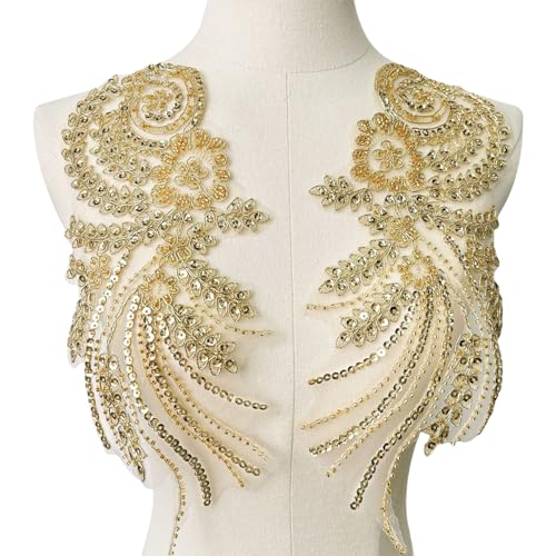 Gecaja 3D-bestickter Blumenstoff mit Perlen, Strass, Perlen-Spitzenapplikation, Weiß Gecaja 3D-bestickter Blumenstoff mit Perlen, Strass, Perlen-Spitzenapplikation, Weiß von Gecaja