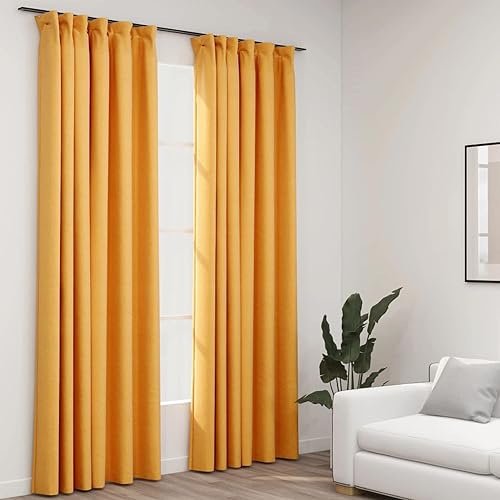 Gecheer 2 STK. Verdunkelungsvorhänge Verdunkelungsvorhang Blickdicht Gardinen Vorhänge Vorhang Verdunklungsgardine Blackout Curtain Schlafzimmer Wohnzimmer Haken Leinenoptik Gelb 140x225 cm Gecheer 2 STK. Verdunkelungsvorhänge Verdunkelungsvorhang Blickdicht Gardinen Vorhänge Vorhang Verdunklungsgardine Blackout Curtain Schlafzimmer Wohnzimmer Haken Leinenoptik Gelb 140x225 cm von Gecheer