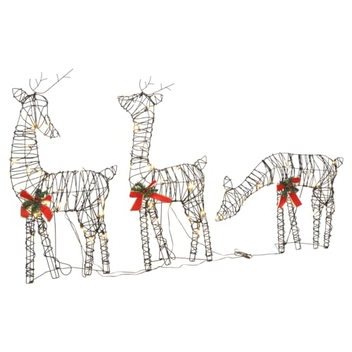 Gecheer LED-Rentier-Familien Rentier Figuren Weihnachtsdeko, 8 Modi Weihnachtsbeleuchtung für Außen und Innen, Rasen, Wohnzimmer Party Dekoration 90 LEDs Warmweiß Rattan Gecheer LED-Rentier-Familien Rentier Figuren Weihnachtsdeko, 8 Modi Weihnachtsbeleuchtung für Außen und Innen, Rasen, Wohnzimmer Party Dekoration 90 LEDs Warmweiß Rattan von Gecheer