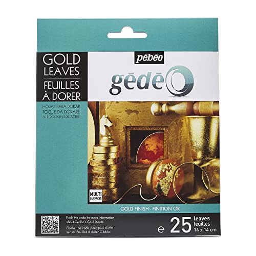 Gedeo 766542 Gédéo Blattgold, 25 Stück, Vergoldungsblätter, Gold, 14 x 14 cm von Gedeo