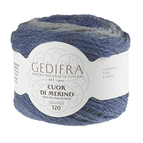Gedifra Cuor Di Merino Degradé 9810004-01006 jeansblau Handstrickgarn, Merinowolle, Schurwolle von Gedifra