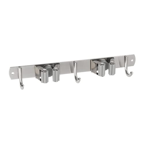 Gedotec Besenhalterung Wand | 1 Stück Putzschrank organizer aus Edelstahl | mit 2 Halter und 3 Haken | Besen-, Mop-, Werkzeughalter | Werkzeug wandhalterung, Gartengerätehalter, Krückenhalter Gedotec Besenhalterung Wand | 1 Stück Putzschrank organizer aus Edelstahl | mit 2 Halter und 3 Haken | Besen-, Mop-, Werkzeughalter | Werkzeug wandhalterung, Gartengerätehalter, Krückenhalter von Gedotec