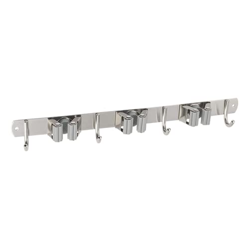 Gedotec Besenhalterung Wand | 1 Stück Putzschrank organizer aus Edelstahl | mit 3 Halter und 4 Haken | Besen-, Mop-, Werkzeughalter | Werkzeug wandhalterung, Gartengerätehalter, Krückenhalter Gedotec Besenhalterung Wand | 1 Stück Putzschrank organizer aus Edelstahl | mit 3 Halter und 4 Haken | Besen-, Mop-, Werkzeughalter | Werkzeug wandhalterung, Gartengerätehalter, Krückenhalter von Gedotec