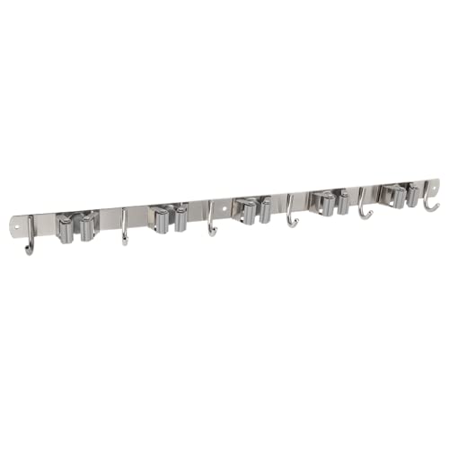 Gedotec Besenhalterung Wand | 1 Stück Putzschrank organizer aus Edelstahl | mit 5 Halter und 6 Haken | Besen-, Mop-, Werkzeughalter | Werkzeug wandhalterung, Gartengerätehalter, Krückenhalter Gedotec Besenhalterung Wand | 1 Stück Putzschrank organizer aus Edelstahl | mit 5 Halter und 6 Haken | Besen-, Mop-, Werkzeughalter | Werkzeug wandhalterung, Gartengerätehalter, Krückenhalter von Gedotec