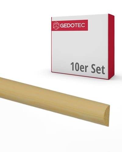 Gedotec Halbrundstab - Holzbretter zum bauen und basteln aus Nadel-Holz 100 cm | 10 Stück 15 mm | BASIC | vielseitige Zierleiste und Holz zum Basteln von verschiedenen Objekten | Holzleisten von Gedotec