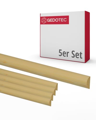 Gedotec Halbrundstab - Holzbretter zum bauen und basteln aus Nadel-Holz 100 cm | 5 Stück 10 mm | BASIC | vielseitige Zierleiste und Holz zum Basteln von verschiedenen Objekten | Holzleisten von Gedotec