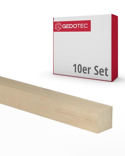 Gedotec Holzleisten zum basteln - Holzbretter zum bauen aus Buchen-Holz 100 cm | 10 Stück 20x20x950 mm | BASIC | vielseitiges Holz zum Basteln und Bauen von verschiedenen Objekten | Fensterbank Holz von Gedotec