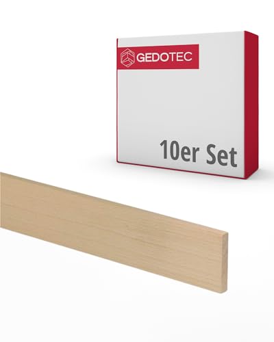 Gedotec Holzleisten zum basteln - Holzbretter zum bauen aus Buchen-Holz 100 cm | 10 Stück 3x16x950 mm | BASIC | vielseitiges Holz zum Basteln und Bauen von verschiedenen Objekten | Fensterbank Holz von Gedotec