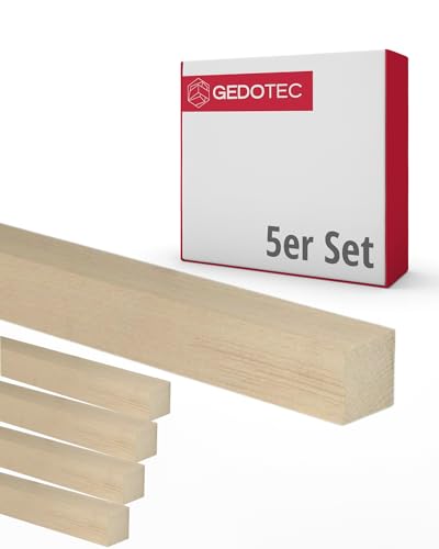 Gedotec Holzleisten zum basteln - Holzbretter zum bauen aus Buchen-Holz 95 cm | 5 Stück 35x35x950 mm | BASIC | vielseitiges Holz zum Basteln und Bauen von verschiedenen Objekten von Gedotec