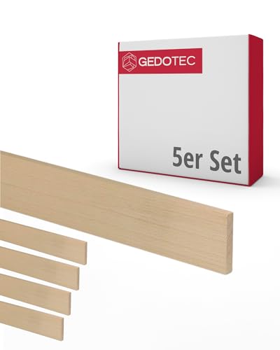 Gedotec Holzleisten zum basteln - Holzbretter zum bauen aus Buchen-Holz 100 cm | 5 Stück 3x16x950 mm | BASIC | vielseitiges Holz zum Basteln und Bauen von verschiedenen Objekten | Fensterbank holz von Gedotec