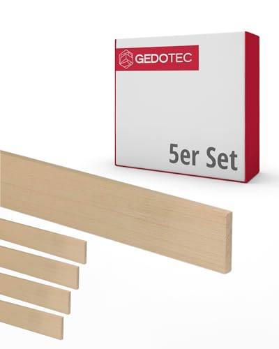 Gedotec Holzleisten zum basteln - Holzbretter zum bauen aus Buchen-Holz 95 cm | 5 Stück 3x23x950 mm | BASIC | vielseitiges Holz zum Basteln und Bauen von verschiedenen Objekten von Gedotec