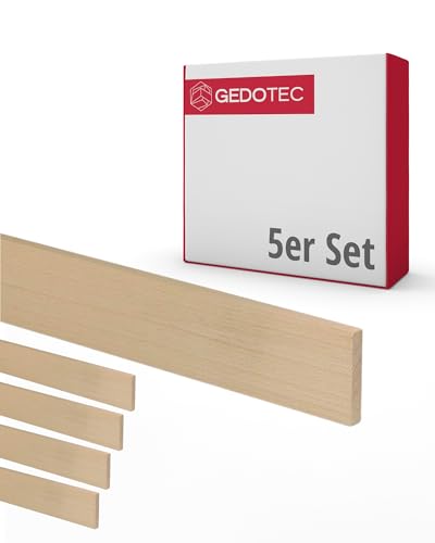 Gedotec Holzleisten zum basteln - Holzbretter zum bauen aus Buchen-Holz 95 cm | 5 Stück 3x25x950 mm | BASIC | vielseitiges Holz zum Basteln und Bauen von verschiedenen Objekten von Gedotec