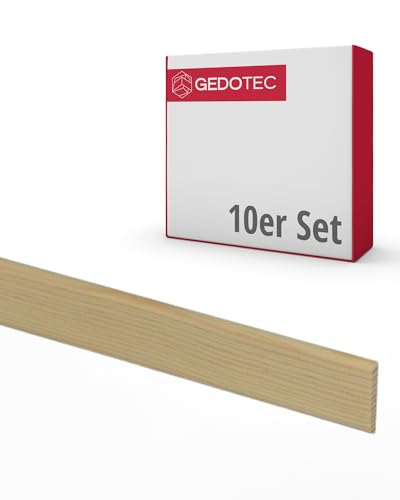 Gedotec Sockelleiste - Holzbretter zum bauen Tapetenleiste aus Nadel-Holz 100 cm | 10 Stück 4 x 19 mm | BASIC | vielseitige Zierleiste und Holz zum Basteln von verschiedenen Objekten | Holzleisten von Gedotec