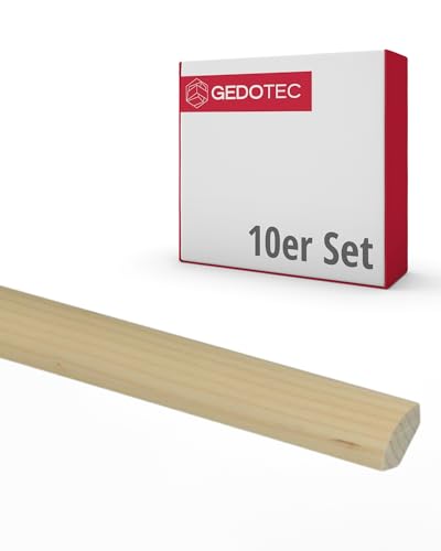 Gedotec Viertelrundstab - Holzbretter zum bauen und basteln aus Nadel-Holz 100 cm | 10 Stück 14x14 mm | BASIC | vielseitige Zierleiste und Holz zum Basteln von verschiedenen Objekten | Holzleisten von Gedotec