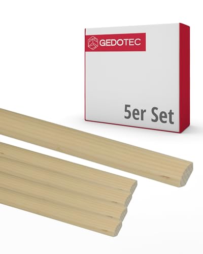 Gedotec Viertelrundstab - Holzbretter zum bauen und basteln aus Nadel-Holz 100 cm | 5 Stück 7x7 mm | BASIC | vielseitige Zierleiste und Holz zum Basteln von verschiedenen Objekten | Holzleisten von Gedotec