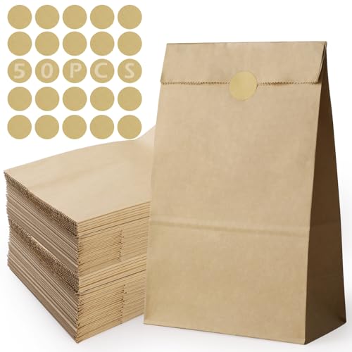 50 Stück Papiertüten Klein mit Aufkleber,GeeRic 24 x 13 x 8 cm Tüten Papier mit 50 Aufkleber,Geschenktüten Braun Kraftpapiertüten DIY Süßigkeiten Beutel Mitgebsel Tüten für Hochzeit Candy 50 Stück Papiertüten Klein mit Aufkleber,GeeRic 24 x 13 x 8 cm Tüten Papier mit 50 Aufkleber,Geschenktüten Braun Kraftpapiertüten DIY Süßigkeiten Beutel Mitgebsel Tüten für Hochzeit Candy von GeeRic