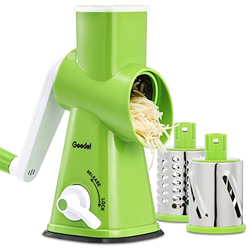 Geedel Käsereibe, Manuelle Trommelreibe mit 3 abnehmbaren Trommelblättern, Schnelles Schneiden Gemüsehobel, ideal als Kartoffelreibe, Nussreibe mit Kurbel, Nussmühle, Mandelmühle Geedel Käsereibe, Manuelle Trommelreibe mit 3 abnehmbaren Trommelblättern, Schnelles Schneiden Gemüsehobel, ideal als Kartoffelreibe, Nussreibe mit Kurbel, Nussmühle, Mandelmühle von Geedel