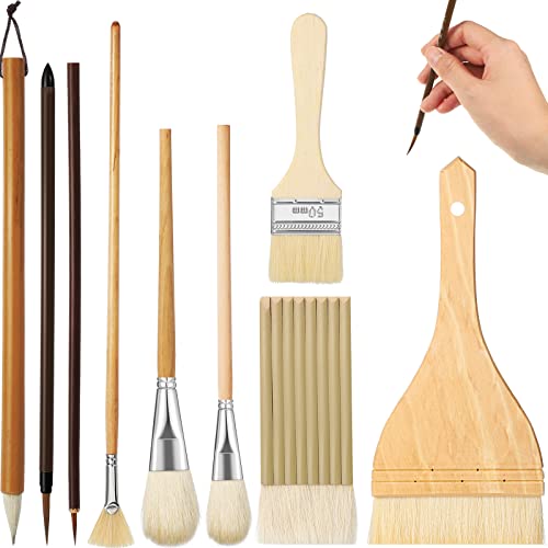 9-teiliges Keramikglasur-Pinsel-Set, verschiedene Formen, Glasurpinsel für Keramik, Acryl, Aquarell, Wollborsten, Kunstpinsel-Sets für Malerei, Künstler, Rock, Studenten, Erwachsene, Kinder 9-teiliges Keramikglasur-Pinsel-Set, verschiedene Formen, Glasurpinsel für Keramik, Acryl, Aquarell, Wollborsten, Kunstpinsel-Sets für Malerei, Künstler, Rock, Studenten, Erwachsene, Kinder von Geelin