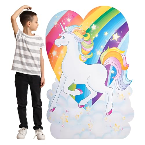 Geelin 119,4 cm H Einhorn Pappaufsteller Stand Up Regenbogen Wolke Einhörner Pferd Lebensgröße Foto Requisiten Große Outdoor Rasen Dekorationen für Geburtstag Motto Party Feiern Geelin 119,4 cm H Einhorn Pappaufsteller Stand Up Regenbogen Wolke Einhörner Pferd Lebensgröße Foto Requisiten Große Outdoor Rasen Dekorationen für Geburtstag Motto Party Feiern von Geelin