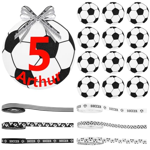 Geelin 12 Stück Fußball-Holzhandwerk mit 6 Rollen Band, Holzanhänger in Fußballform, hängende Ornamente, Holzanhänger mit Fußballband für DIY-Projekte, Geburtstag, Sport, Motto-Party-Dekoration Geelin 12 Stück Fußball-Holzhandwerk mit 6 Rollen Band, Holzanhänger in Fußballform, hängende Ornamente, Holzanhänger mit Fußballband für DIY-Projekte, Geburtstag, Sport, Motto-Party-Dekoration von Geelin
