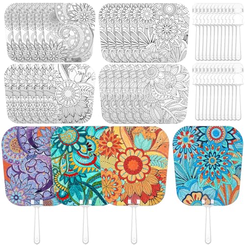 Geelin 24-teiliges quadratisches Handventilator-Set mit Mandala-Motiv, inklusive Fächer und Stiel, handgefertigter Fächer für DIY, buntes Malprojekt für Jungen, Mädchen, Spiele, Partyzubehör Geelin 24-teiliges quadratisches Handventilator-Set mit Mandala-Motiv, inklusive Fächer und Stiel, handgefertigter Fächer für DIY, buntes Malprojekt für Jungen, Mädchen, Spiele, Partyzubehör von Geelin