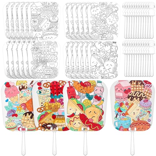 Geelin Handfächer-Set mit Kunststoffgriffen, 16 x 18 cm, blanko, Papierfächer für Bastelarbeiten, Partys und Outdoor-Aktivitäten, 4 Muster, 24 Stück Geelin Handfächer-Set mit Kunststoffgriffen, 16 x 18 cm, blanko, Papierfächer für Bastelarbeiten, Partys und Outdoor-Aktivitäten, 4 Muster, 24 Stück von Geelin