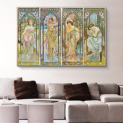 Alphonse Mucha Die Tageszeiten﹣ DIY 5D Diamond Painting Kits - Kreuzstichmalerei Für Wanddekorationsgeschenke Ohne Rahmen Alphonse Mucha Die Tageszeiten﹣ DIY 5D Diamond Painting Kits - Kreuzstichmalerei Für Wanddekorationsgeschenke Ohne Rahmen von Geelrivierr