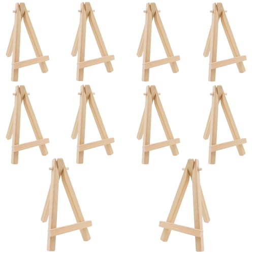 Geesatis 12,4 cm große Holzstaffeleien, Tischstaffelei für Kinder, Studenten, Tischstaffeleien zum Malen, tragbare Leinwand, Foto, Bild, Schilderhalter, 10 Stück von Geesatis