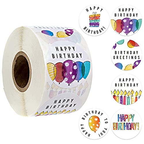 Geettcaifu 2,5 cm runde Happy Birthday-Aufkleber, selbstklebend, wasserdicht, mehrfarbig, Cartoon, Mehrzweck-Happy Birthday-Partyaufkleber für Erwachsene für Party-Dekoration, 500 Etiketten pro Rolle Geettcaifu 2,5 cm runde Happy Birthday-Aufkleber, selbstklebend, wasserdicht, mehrfarbig, Cartoon, Mehrzweck-Happy Birthday-Partyaufkleber für Erwachsene für Party-Dekoration, 500 Etiketten pro Rolle von Geettcaifu