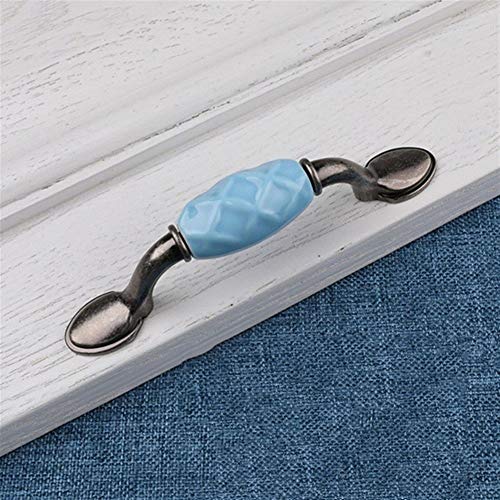 ZHaonan-Küchenschrank Möbelgriffe Blau Keramik Kabinett Griff, Schubladengriffe, Küchengriffe, Möbelknöpfe Griffe, Schublade Pulls, Keramik Griffe for Möbel, Möbelbeschläge (Color : 203 76mm) von Geeyu