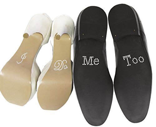 Schuhsticker-Set mit englischsprachiger Aufschrift „I Do“ und „Me Too“ aus Strass, für Hochzeitsschuhe, Aufkleber, Silber von Gegizun