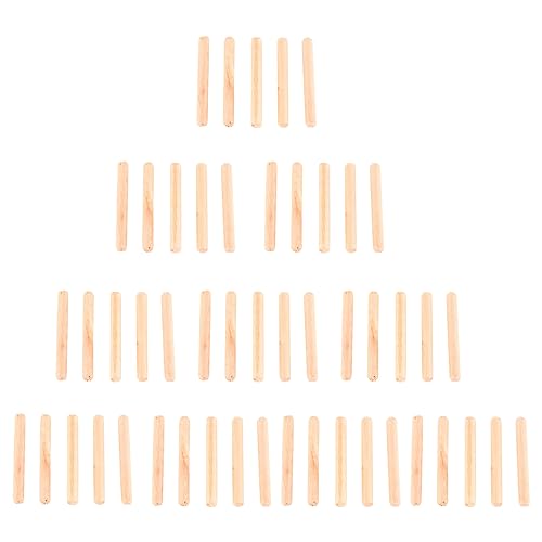 Gegong Hartholz geriffelte Dübel | M6 Holzstifte | 30 mm 40 mm 50 mm | Schrankschubladen Reparaturstangen | 50pcs Craft Supplies (M6*50 (50pcs)) von Gegong