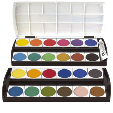 Geha Deckfarbkasten - 24 Farben + 1 Deckweiß. von Geha