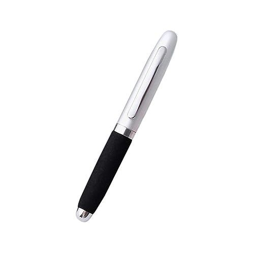 Gehanico Mini-Kugelschreiber Kugelschreiber Kurz Parabolhe Schwarz Hochwertig Ergonomische Kugelschreiber mit Touchpen Kuli Metall Kugelschreiber Set für Büro und Haushalt (Silber) von Gehanico