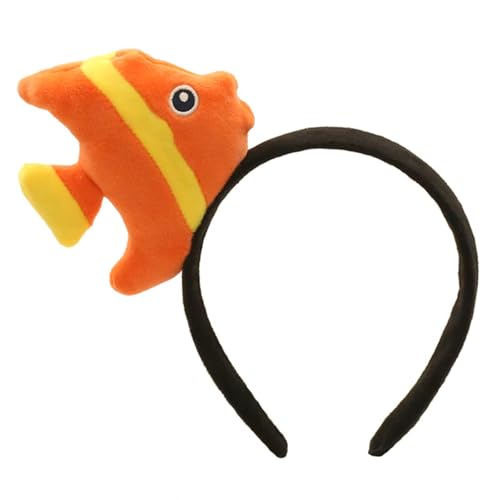 Gehanico Stirnband Haarbänder Haarreifen Plüsch Cartoon Fisch Haarband für Schule Familie Party Foto Requisiten Kopfschmuck Kinder und Erwachsene (Orange) von Gehanico