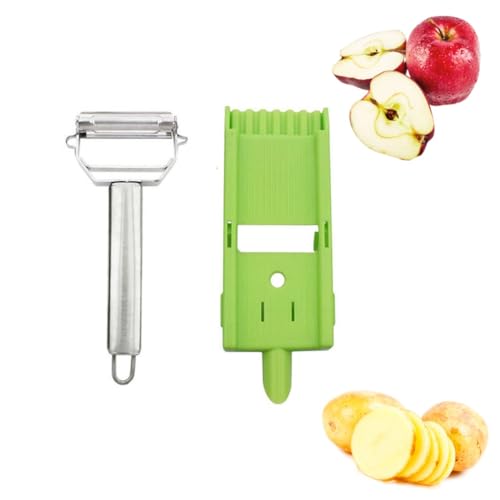 Kartoffelschäler, 2-in-1-Multifunktionsschäler-Set, rotierende Edelstahlklinge, Multi-Doppel-Messerschäler, Julienne-Streifen für Kartoffel, Orange, Zitrone, Obst, Gemüse, mit Reibeplatte (1 Stück) Kartoffelschäler, 2-in-1-Multifunktionsschäler-Set, rotierende Edelstahlklinge, Multi-Doppel-Messerschäler, Julienne-Streifen für Kartoffel, Orange, Zitrone, Obst, Gemüse, mit Reibeplatte (1 Stück) von Gehanico
