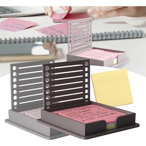Post It Notizzettelvorlage, Haftnotizenhalter mit Schablone,entworfen und 3D-gedruckt, diese kleinen To-Do-Listen-Vorlagen und Notizhalter für meinen Schreibtisch (Grau+schwarz) von Gehanico
