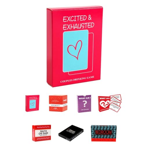 Romantisches Spiel für Paare - Geschenk für Sonntag Leben, Erwachsene Party Trinkspiele, Spieleabend Freunde, Spaß Nächte, Perfekte Date Nacht Ideen (Aufgeregt Erschöpft) von Gehanico