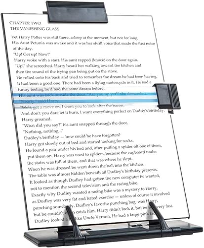 Schreibtisch-Dokumentenbuchhalter mit 7 verstellbaren Positionen, schwarzes Metall, Aktenordner, Verwaltung, Kopierhalter, ideal zum Tippen von Sprachtablett, Büro (1 Stück) von Gehanico