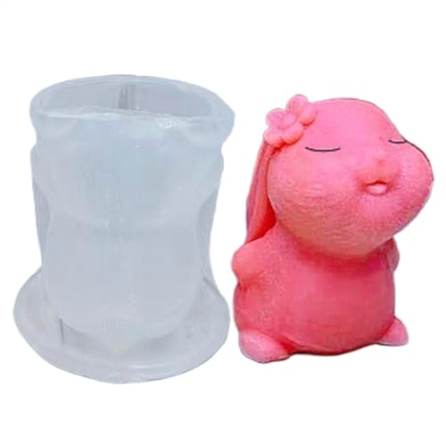Silikonformen Gießformen Osterhase Osterhasen Silikonform 3D Kaninchen Gießform Ostern Hasen Kerzenform Backform für Handwerk Kerzen Gips (White) von Gehanico