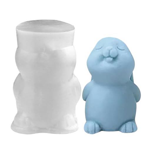 Silikonformen Gießformen Ostern Osterhasen Silikonform 3D Kaninchen Gießform Ostern Hasen Kerzenform für Gips Sojawachs Kerzen Handwerk (White) von Gehanico