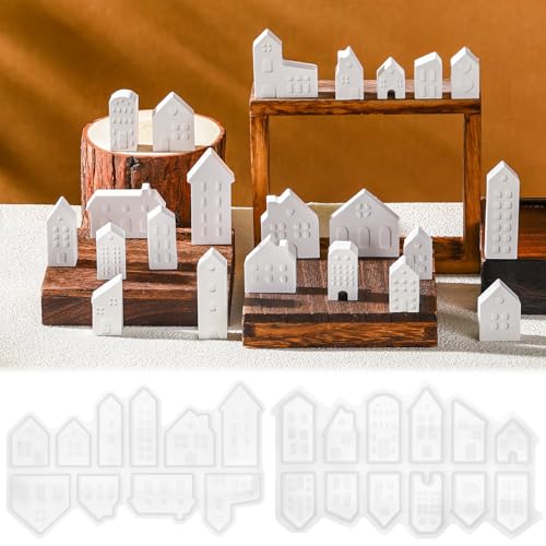 Geiserailie 2 Stück Silikonformen Gießformen Weihnachten 3D Weihnachten Kerzenhalter Silikonform Häuser Silikonformen Gießformen für Gips Kerzen DIY Geiserailie 2 Stück Silikonformen Gießformen Weihnachten 3D Weihnachten Kerzenhalter Silikonform Häuser Silikonformen Gießformen für Gips Kerzen DIY von Geiserailie