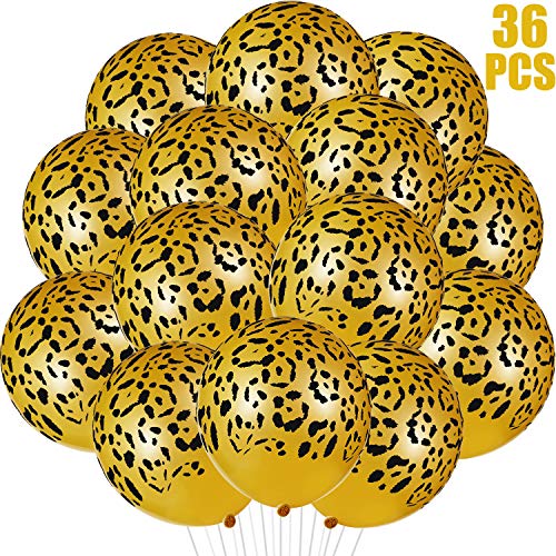 36 Stücke Leopard Flecken Latex Luftballons Gepard Luftballons Urwald Tier Ballons für Safari Party Lieferungen Urwald Geburtstag Party Dekoration von Gejoy