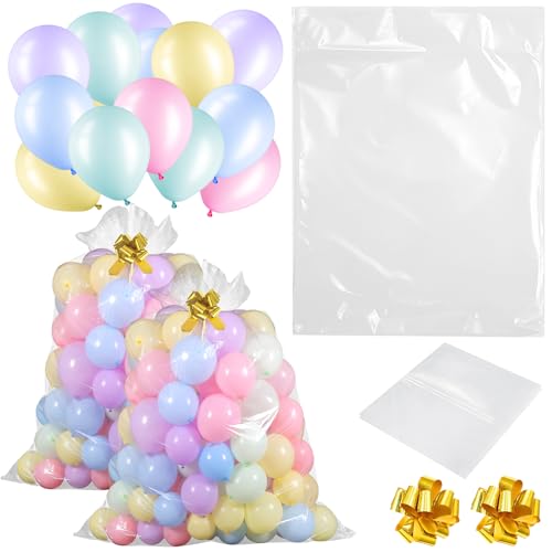 Gejoy 2 Stück 276 x 180 cm große Ballonbeutel für den Transport, 120 Stück 30,5 cm Pastell-Macaron-Latex-Luftballons mit transparenter riesiger Aufbewahrungstasche, 2 Schleifen für Geburtstag Gejoy 2 Stück 276 x 180 cm große Ballonbeutel für den Transport, 120 Stück 30,5 cm Pastell-Macaron-Latex-Luftballons mit transparenter riesiger Aufbewahrungstasche, 2 Schleifen für Geburtstag von Gejoy