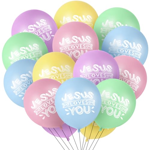 Gejoy Latex-Luftballons mit Aufschrift "Jesus Loves You", 30,5 cm, christlich, religiös, Party-Dekoration für He Is Risen, Party-Dekoration, Geschenk, Kreuz, Kirche, Veranstaltung, Geburtstag, Sonntag Gejoy Latex-Luftballons mit Aufschrift "Jesus Loves You", 30,5 cm, christlich, religiös, Party-Dekoration für He Is Risen, Party-Dekoration, Geschenk, Kreuz, Kirche, Veranstaltung, Geburtstag, Sonntag von Gejoy