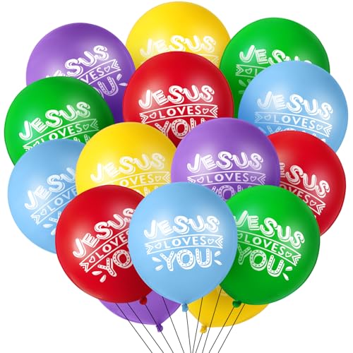 Gejoy Latex-Luftballons mit Aufschrift "Jesus Loves You", 30,5 cm, christlich, religiös, Party-Dekoration für He is Risen, Party-Dekoration, Geschenk, Kreuz, Kirche, Veranstaltung, Geburtstag, Sonntag Gejoy Latex-Luftballons mit Aufschrift "Jesus Loves You", 30,5 cm, christlich, religiös, Party-Dekoration für He is Risen, Party-Dekoration, Geschenk, Kreuz, Kirche, Veranstaltung, Geburtstag, Sonntag von Gejoy