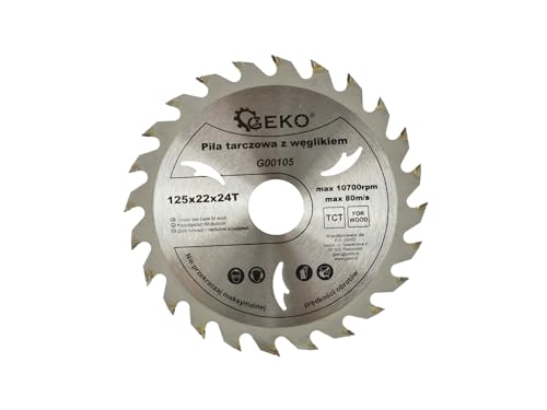 Geko G00105 Tct Kreissägeblatt für Holz 125 mm x 22 mm x 24 T von Geko