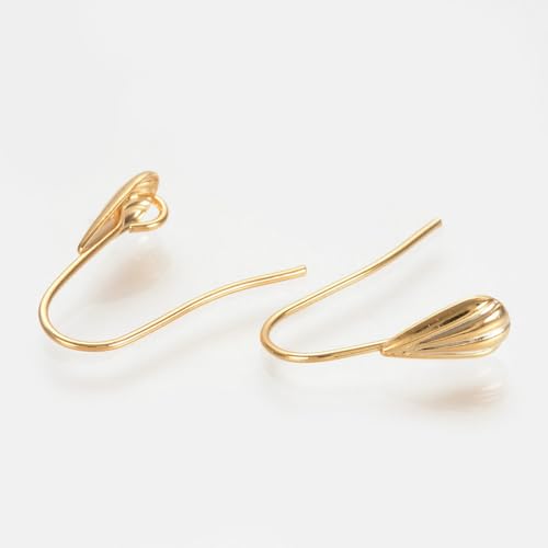 Gelirda 10 Stück 24 Gauge Vintage goldene Farbe Ohrringhaken Messing Französisch Haken Ohrdraht mit baumelnder Schlaufe für Schmuckherstellung DIY Handwerk von Gelirda
