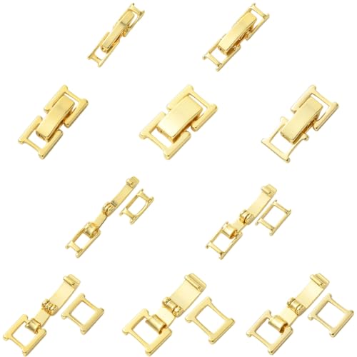 Gelirda 10 Stück Messing Uhrenbandverschlüsse goldene Verlängerung Verbindungsverbinder Schmuckverschlüsse für DIY Halskette Armband Schmuckherstellung von Gelirda