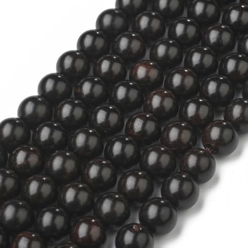 Gelirda 10 Stück natürliche runde Holz-Rosenkranz-Perlen, Stränge, schwarze Holzperlenketten für Armband, Halskette, Schmuckherstellung, Handwerk Gelirda 10 Stück natürliche runde Holz-Rosenkranz-Perlen, Stränge, schwarze Holzperlenketten für Armband, Halskette, Schmuckherstellung, Handwerk von Gelirda
